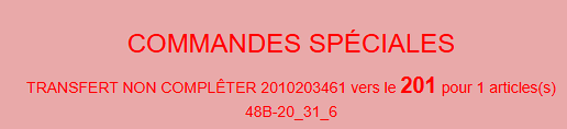 Commande assignée à une boutique
